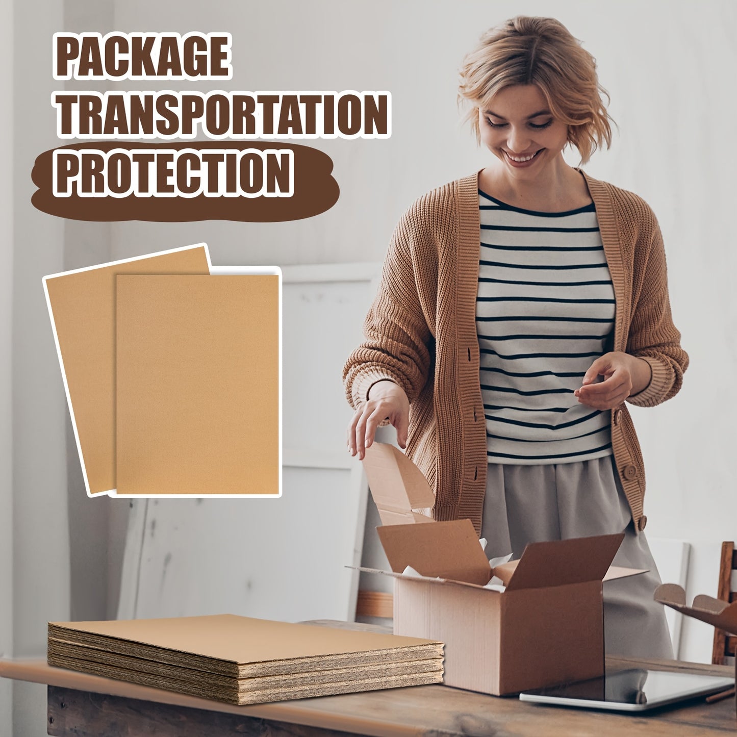 30 Pack Corrugated Cardboard Sheets Large Flat Cardboard Sheets Packaging Inserts Flat Square Inserts For Shipping Packing Mailing Crafts (24 X 18 Inch, Brown)