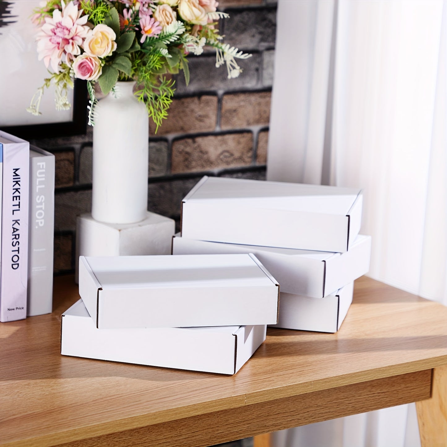 200pcs White Corrugated Cardboard Shipping Mailer Boxes - 5.9x3.9x1.2 Inch, Sturdy Recyclable Packaging for Small Business, Gifts, Mailing & Shipping, Gift Box, Practical Cardboard Box