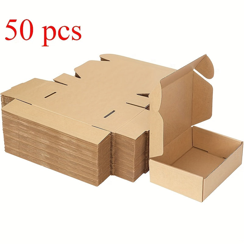 7x5x2 Inches Shipping Boxes Pack Of 50, Small Corrugated Cardboard Box For Mailing Packing Literature Mailer