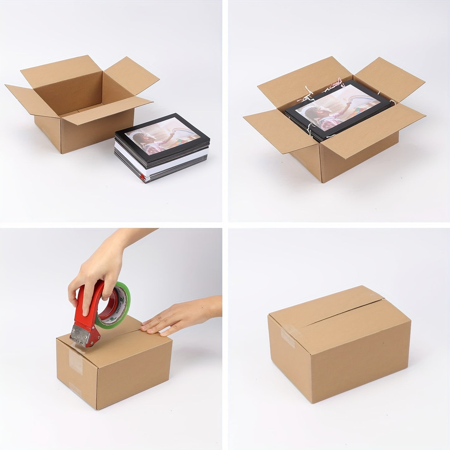 100pcs Corrugated Cardboard Mailer Shipping Boxes, 8x6x4 Inch Durable Brown Corrugated Box Mailers, for Small Business Packaging, Mailing, Literature, Craft, Festival Gift
