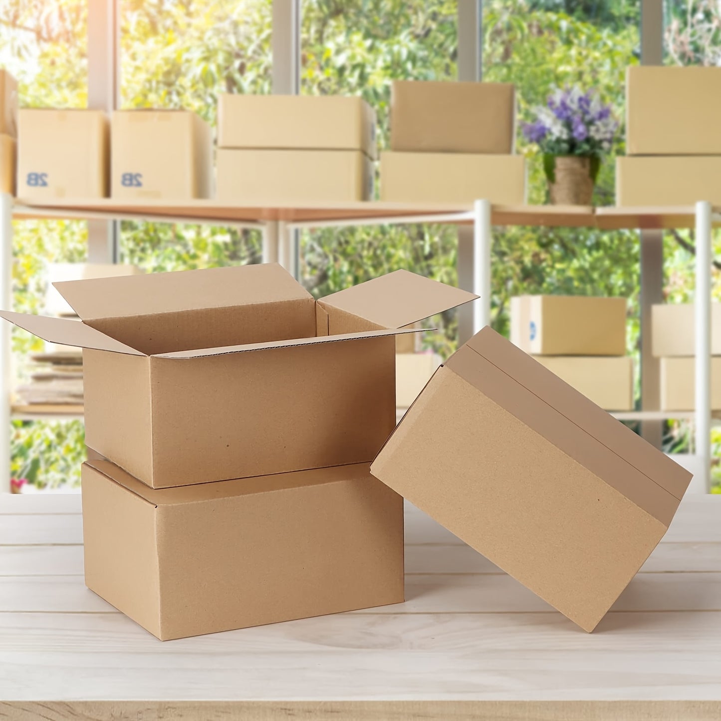 100pcs Corrugated Cardboard Mailer Shipping Boxes, 8x6x4 Inch Durable Brown Corrugated Box Mailers, for Small Business Packaging, Mailing, Literature, Craft, Festival Gift