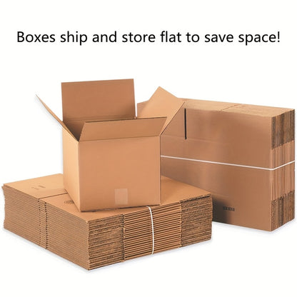 10pcs Medium Brown Corrugated Shipping Boxes 12x10x8 Inches - Durable Packaging & Moving Containers for Everyday Office Use