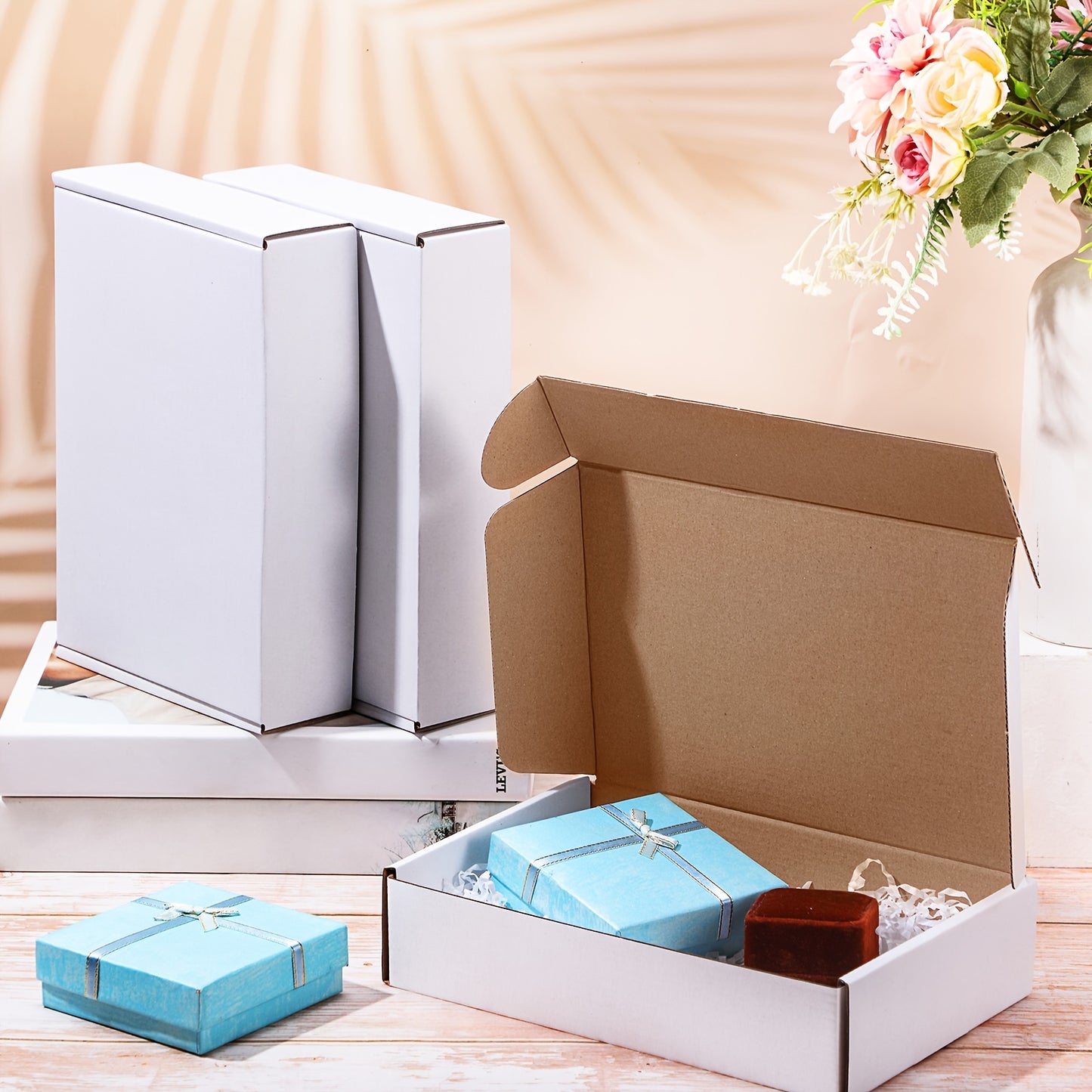 200pcs White Corrugated Cardboard Shipping Mailer Boxes - 5.9x3.9x1.2 Inch, Sturdy Recyclable Packaging for Small Business, Gifts, Mailing & Shipping, Gift Box, Practical Cardboard Box