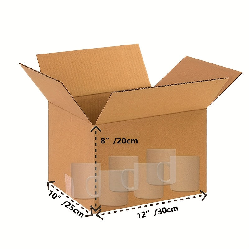10pcs Medium Brown Corrugated Shipping Boxes 12x10x8 Inches - Durable Packaging & Moving Containers for Everyday Office Use