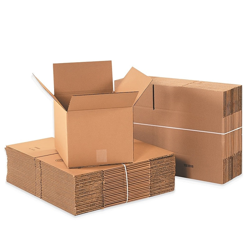 10pcs Medium Brown Corrugated Shipping Boxes 12x10x8 Inches - Durable Packaging & Moving Containers for Everyday Office Use